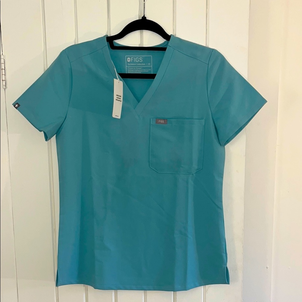 Figs Catarina Sea Glass Scrub Top NWT XS
